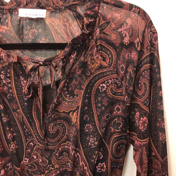 Allison Joy Lined Sheer Moody Paisley Dress Whimsigoth szXS/M - Picture 2 of 6